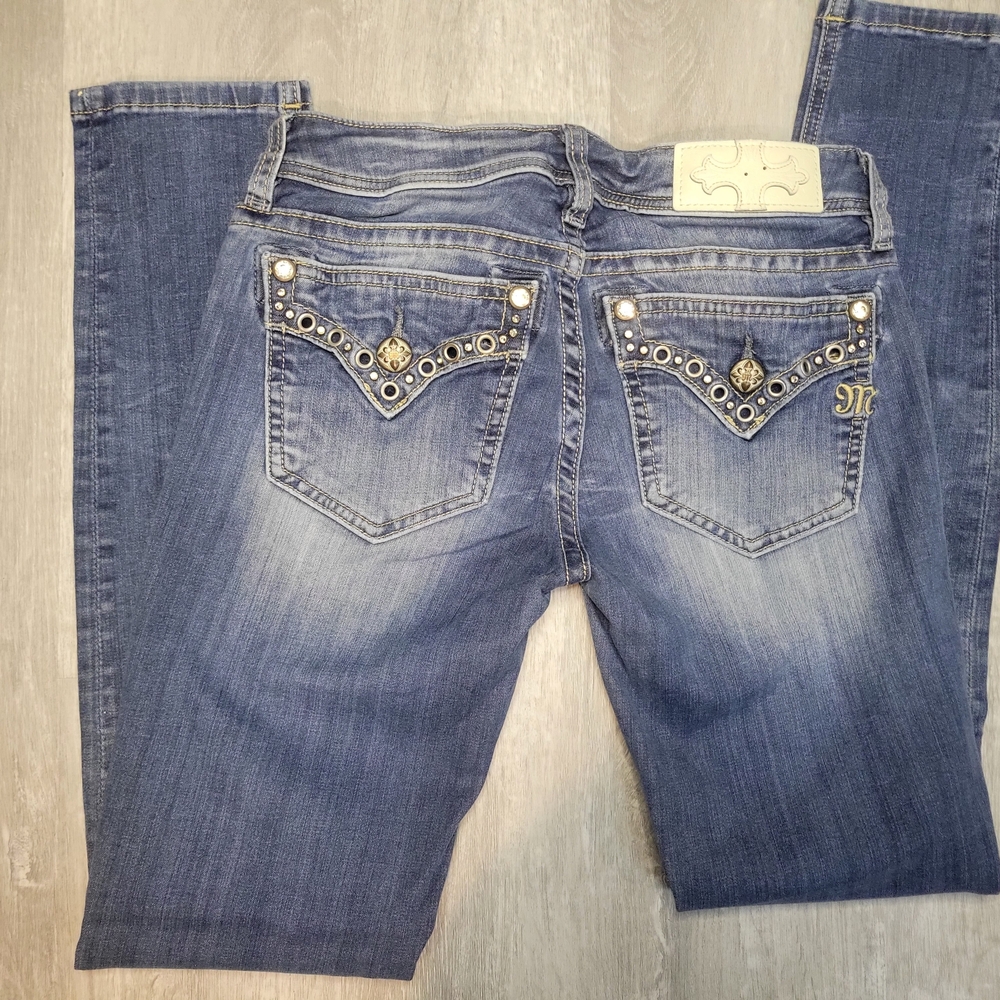 Miss Me Embellished Blue Skinny Jeans